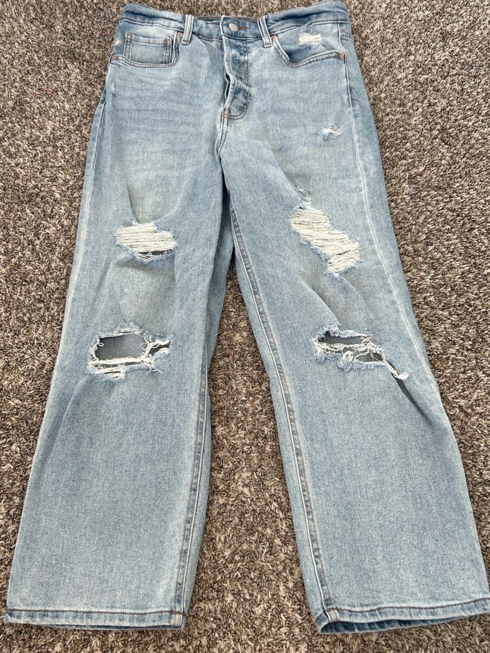 wild fable Light Wash Distressed Straight-Leg Jeans